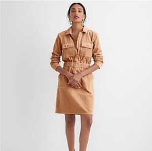 J Crew Zip-front Corduroy Dress Tan Women's 12